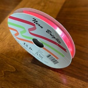 VINTAGE NEON PINK CRAFT RIBBON - 15', 1/4" WIDTH
